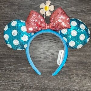 Blue polka dot Minnie ears